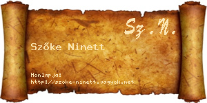 Szőke Ninett névjegykártya
